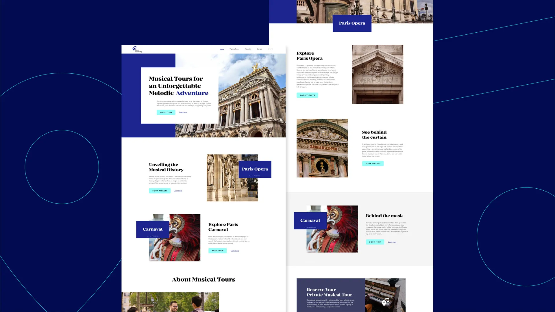 Paris Musically website design layout